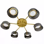 Люстра DUSHA MS228 - 6 x GX53. max.12W. 640х140mm, метал/скло, золото/димчатий, LIGHT SET