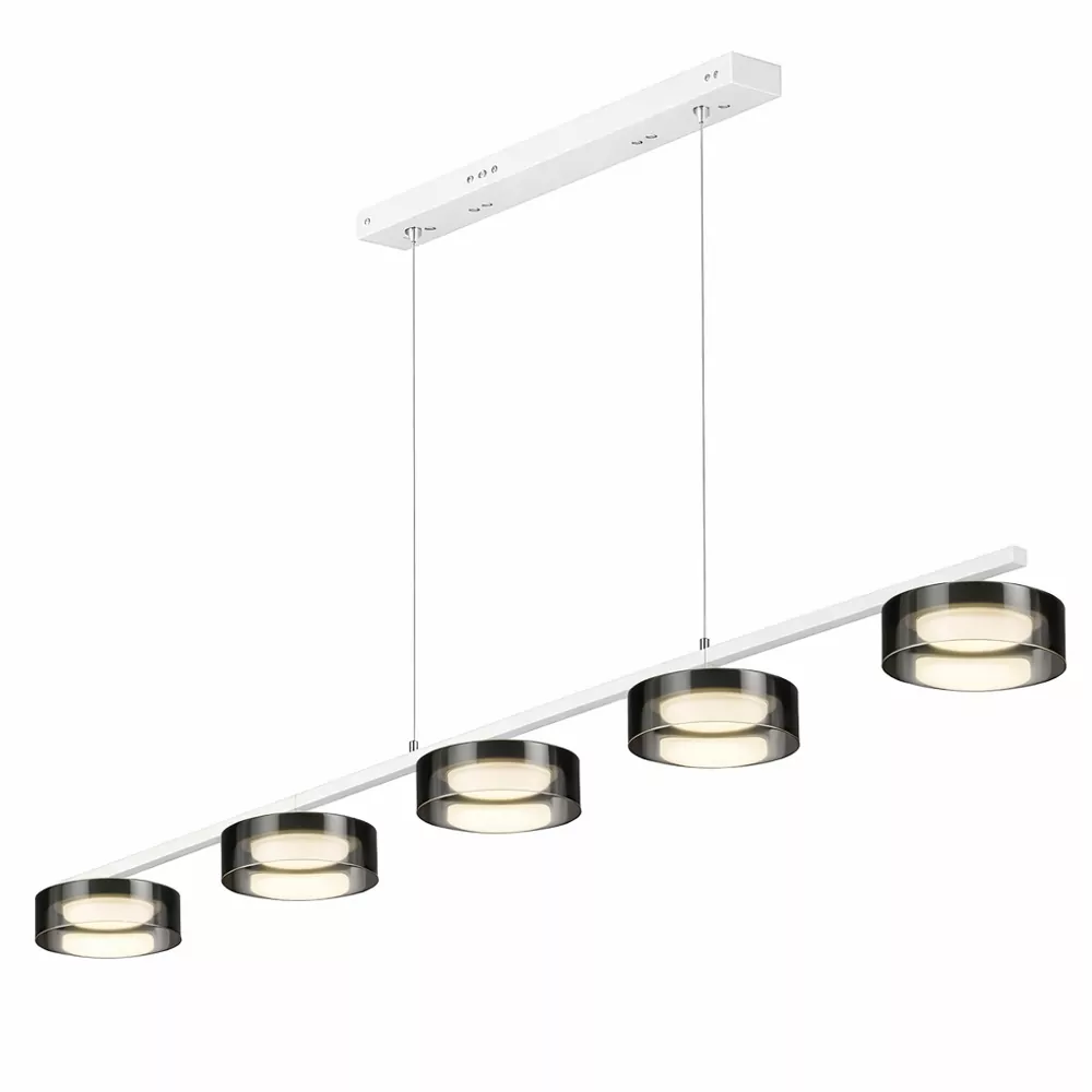 Люстра DUSHA MS241-ZD5 x GX53. max.12W. 1385х130х1250mm, метал/скло, білий/димчатий, LIGHT SET