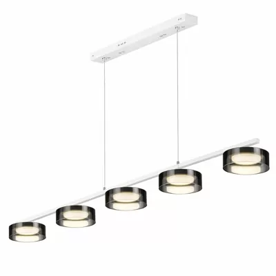 Люстра DUSHA MS241-ZD5 x GX53. max.12W. 1385х130х1250mm, метал/скло, білий/димчатий, LIGHT SET