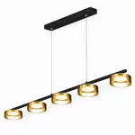 Люстра DUSHA MS241-ZD5 x GX53. max.12W. 1385х130х1250mm, метал/скло, чорний/бурштин, LIGHT SET