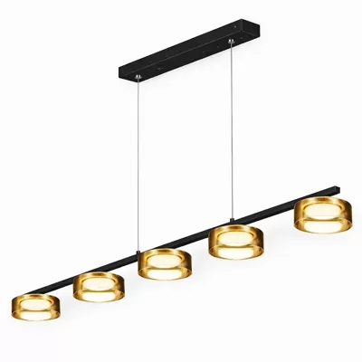 Люстра DUSHA MS241-ZD5 x GX53. max.12W. 1385х130х1250mm, метал/скло, чорний/бурштин, LIGHT SET