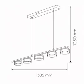 Люстра DUSHA MS241-ZD5 x GX53. max.12W. 1385х130х1250mm, метал/скло, золото/димчатий, LIGHT SET