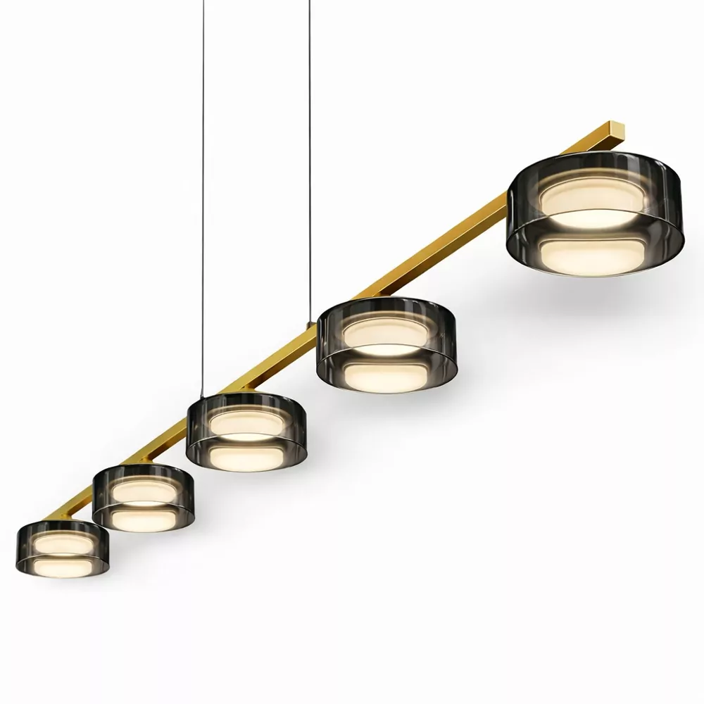 Люстра DUSHA MS241-ZD5 x GX53. max.12W. 1385х130х1250mm, метал/скло, золото/димчатий, LIGHT SET