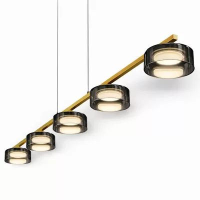 Люстра DUSHA MS241-ZD5 x GX53. max.12W. 1385х130х1250mm, метал/скло, золото/димчатий, LIGHT SET