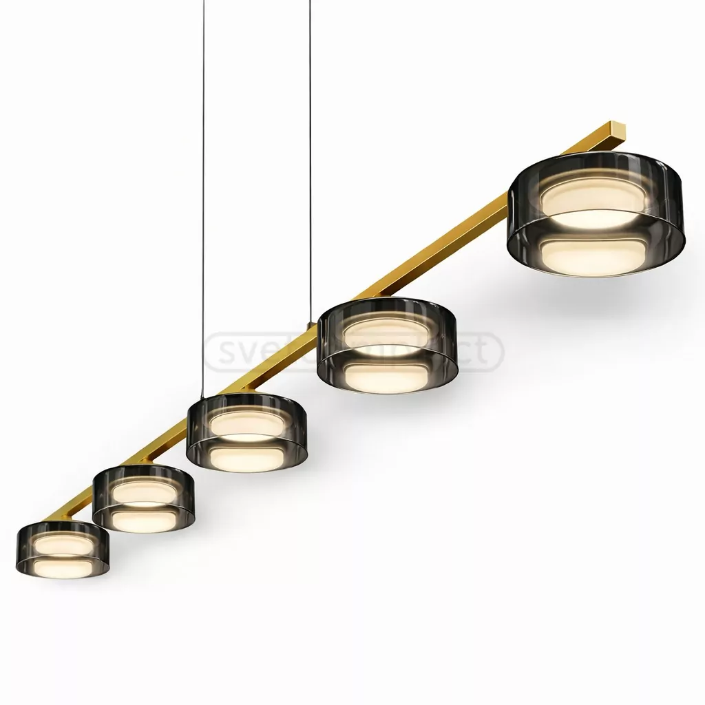 Люстра DUSHA MS241-ZD5 x GX53. max.12W. 1385х130х1250mm, метал/скло, золото/димчатий, LIGHT SET