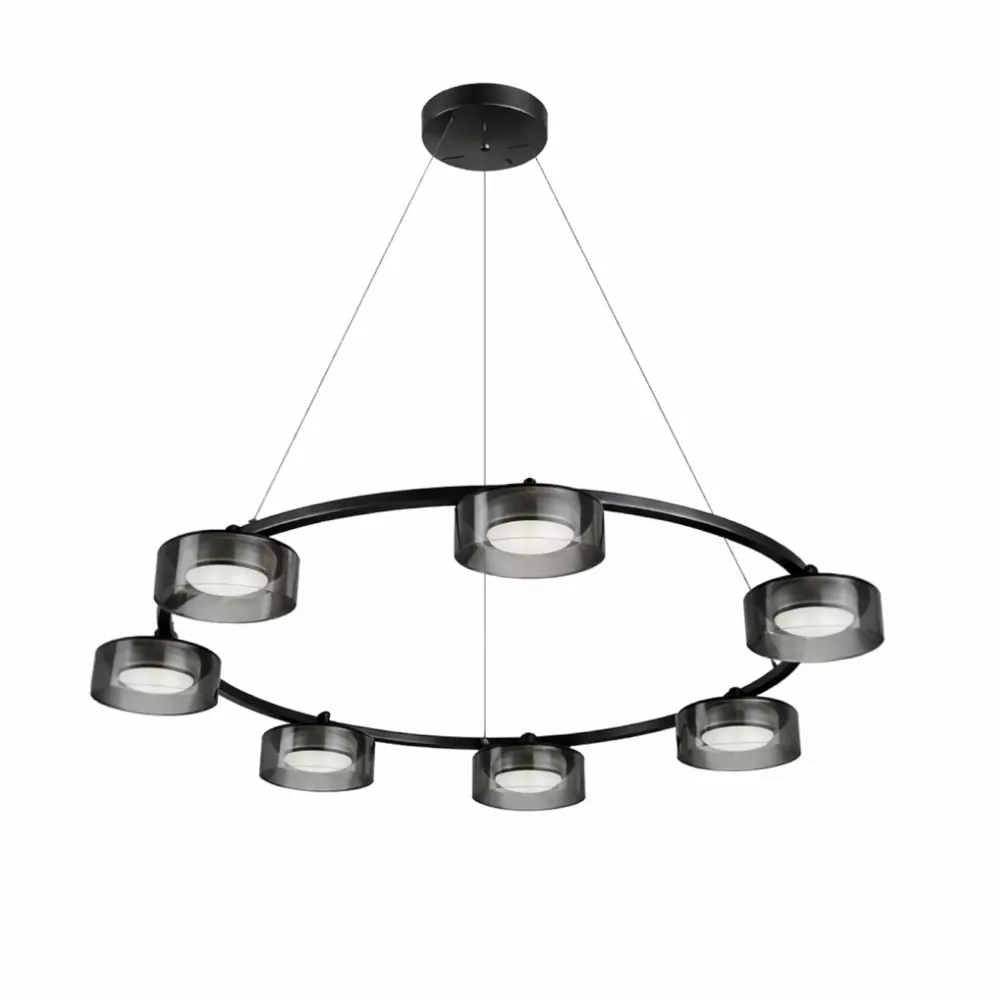 Люстра DUSHA MS241-Y7 x GX53. max.12W. 810х1190mm, метал/скло, чорний/димчатий, LIGHT SET