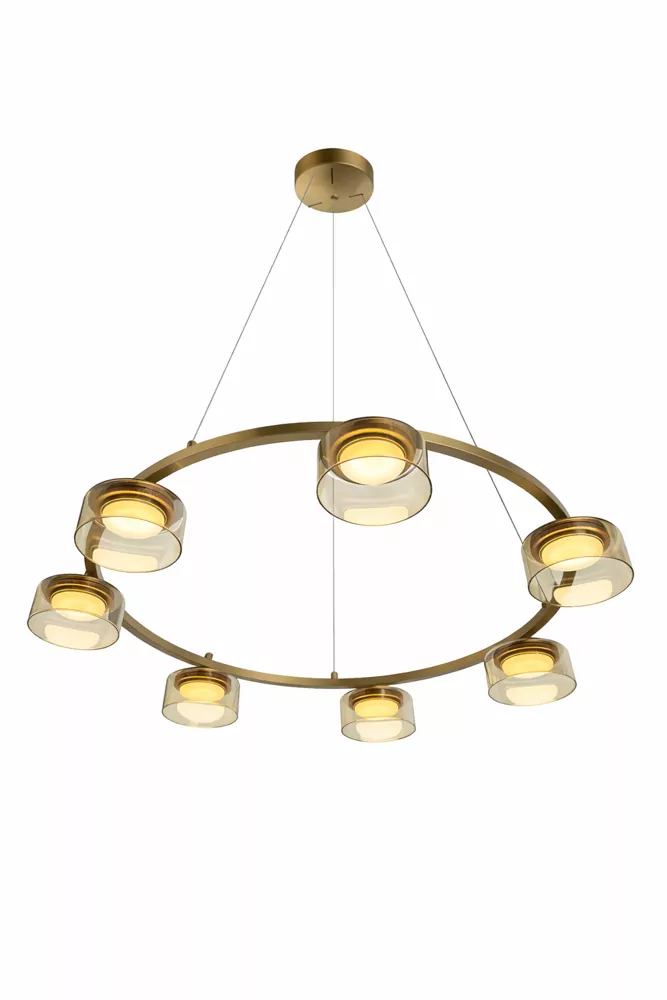 Люстра DUSHA MS241-Y7 x GX53. max.12W. 810х1190mm, метал/скло, золото/бурштин, LIGHT SET