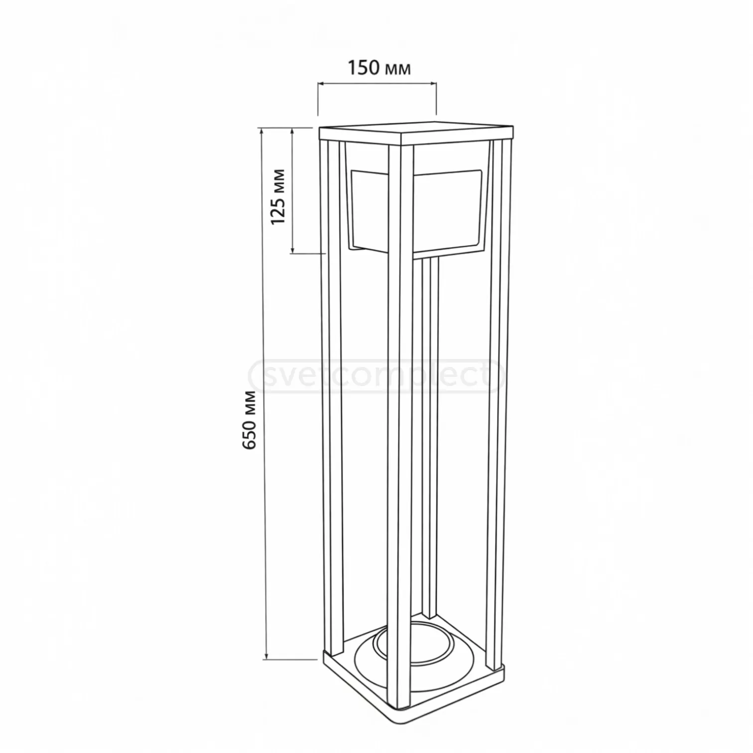 Світильник вуличний стовпчик PETROS К 151540 1xGX53,150х150х400mm,алюміній,сірий LIGHT SET