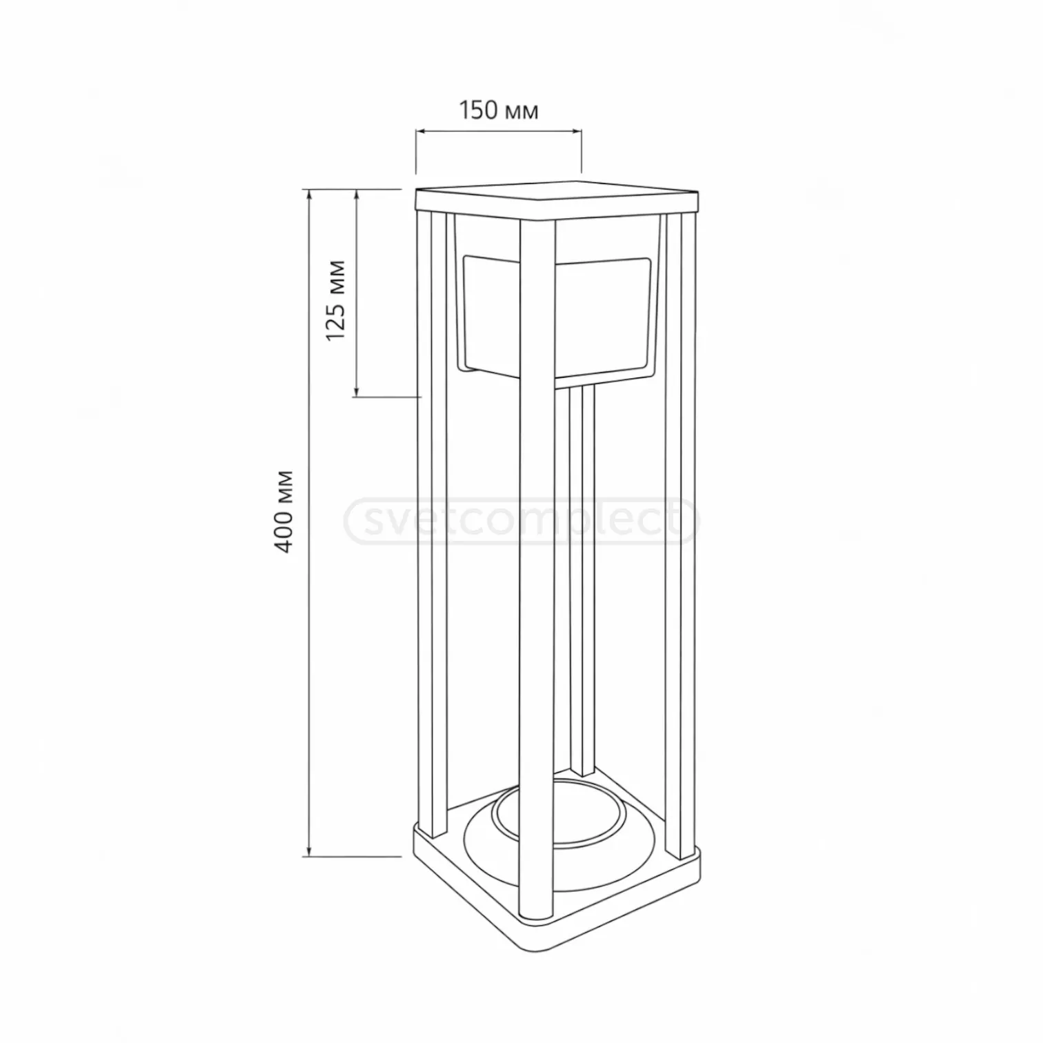 Світильник вуличний стовпчик PETROS К 151560 1xGX53,150х150х600mm,алюміній,сірий LIGHT SET