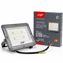 Прожектор світлодіодний LED SHPAK D-30W 6500K, IP65, 123x148x23,8мм,сірий,алюміній LIGHT SET