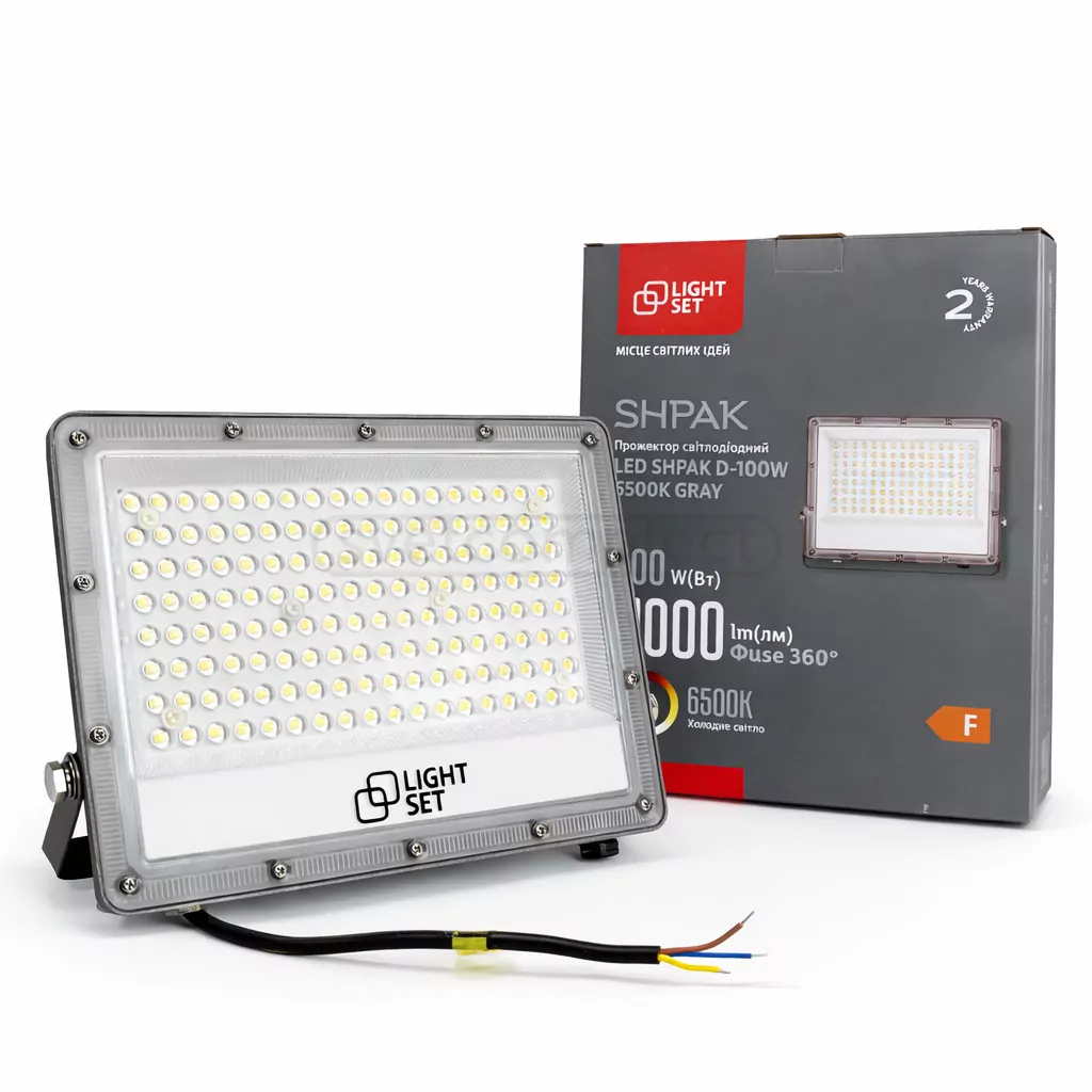 Прожектор світлодіодний LED SHPAK D-100W 6500K, IP65, 241x185x25мм,сірий,алюміній LIGHT SET