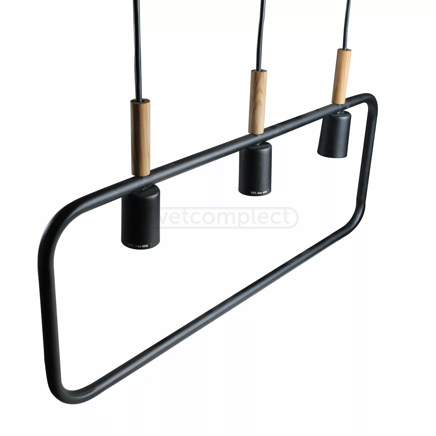 Підвіс OBERIH RL 700х250 E27 3x40W WD/BK чорний LIGHT SET