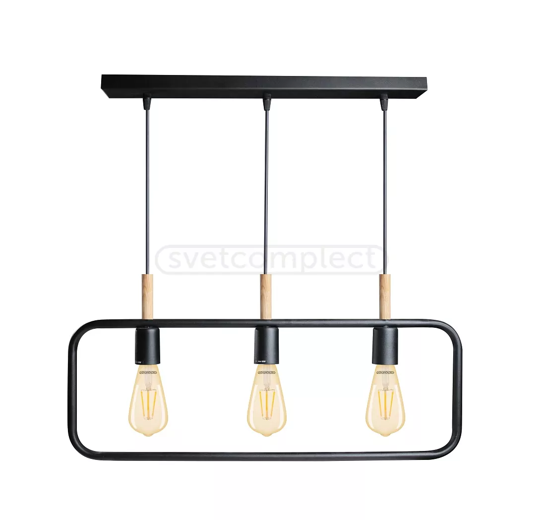 Підвіс OBERIH RL 700х250 E27 3x40W WD/BK чорний LIGHT SET