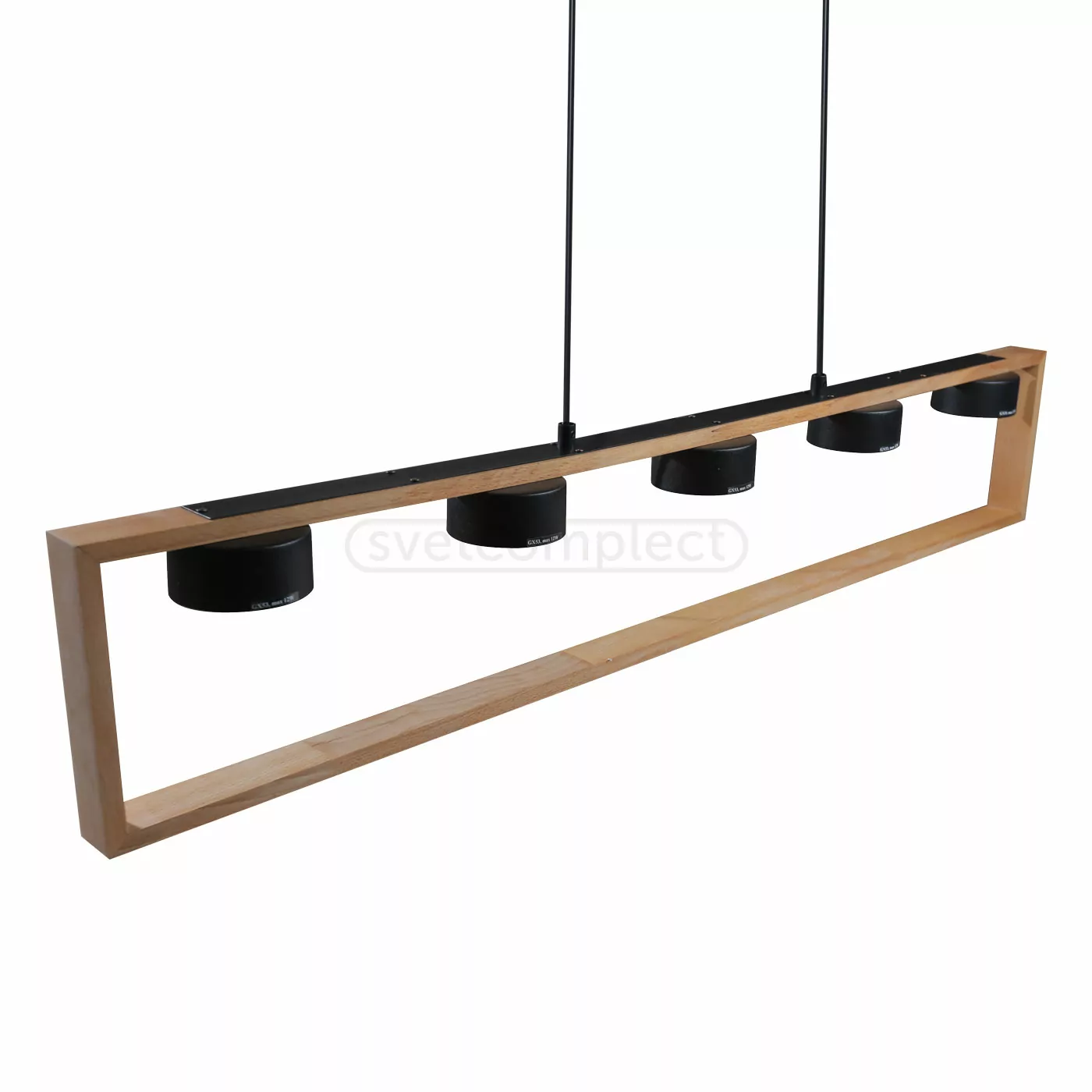 Подвес СВЕТКОМПЛЕКТ RL Marco 5x12 Вт GX53 чорный/дерево