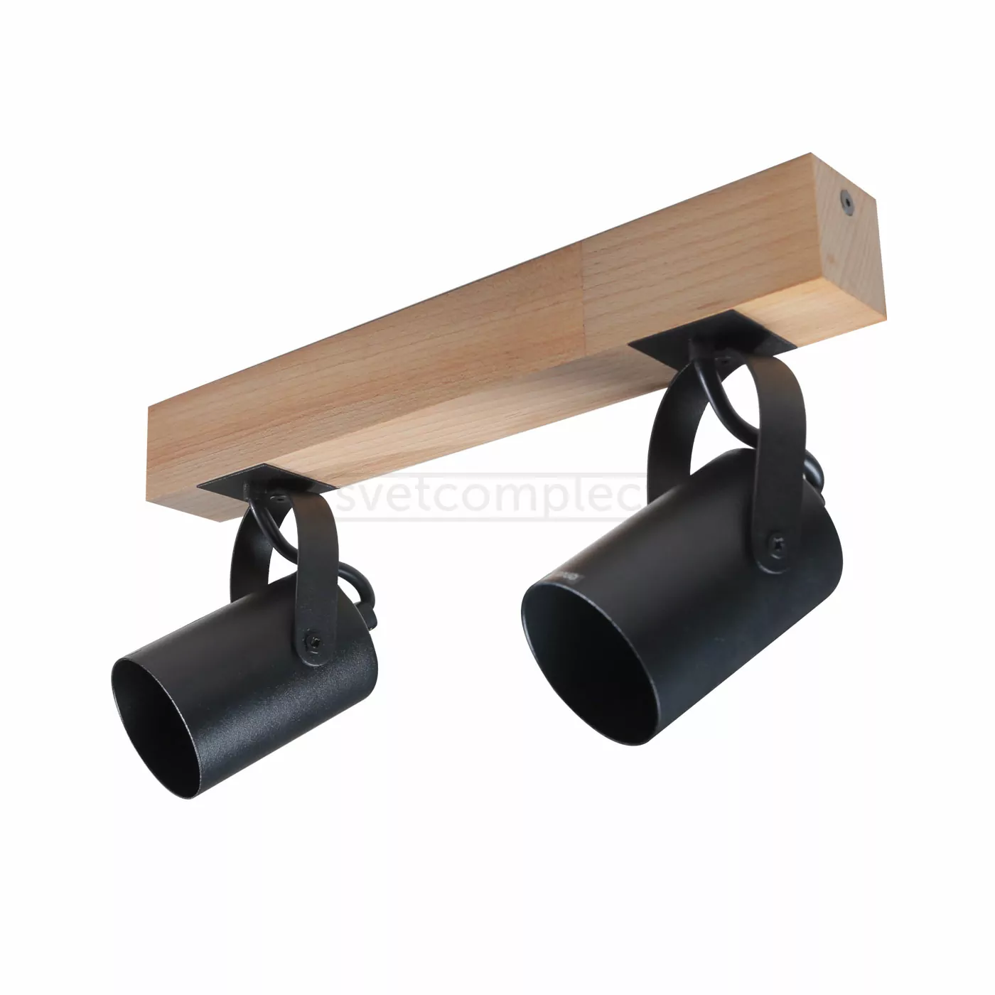 Спот СВЕТКОМПЛЕКТ WD 1002 2x50 Вт GU10 чорний/дерево