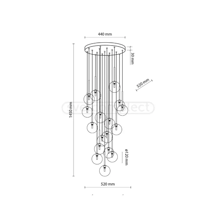 Підвіс NILOS 10294 17xG9 TK - LIGHTING  Підвіс NILOS 10294 17xG9 TK - LIGHTING