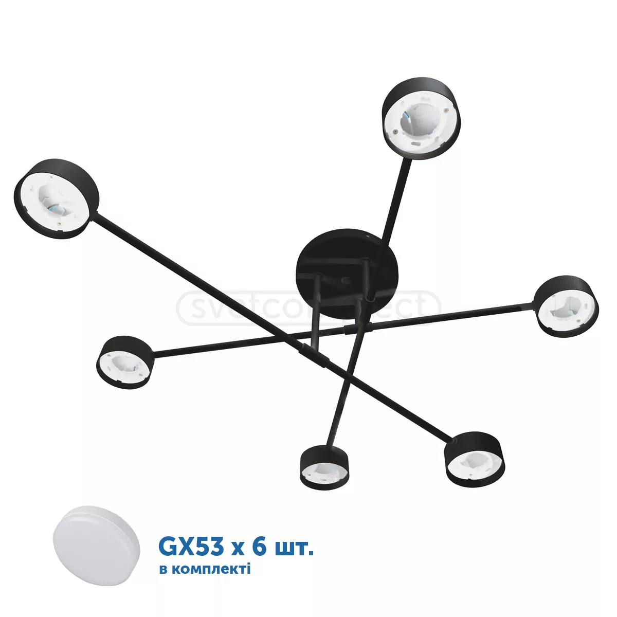 Люстра G CORK  6xGX53  BK чорний Люстра G CORK  6xGX53  BK чорний