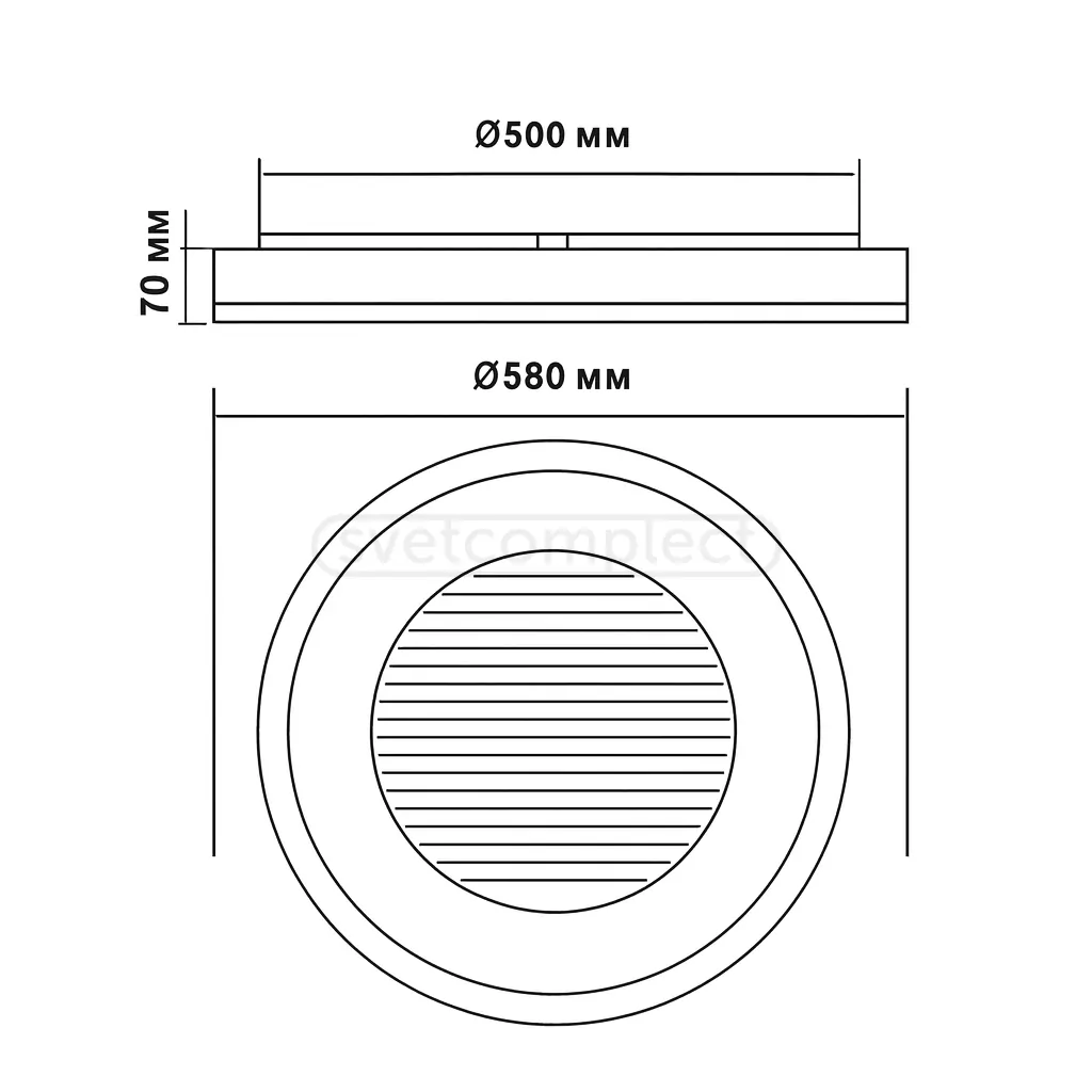 Світильник CHAYKA LED 669041 110W RC,6960Lm,3000-6500К,580x70mm,мет.акр.біл.сір.LIGHT SET