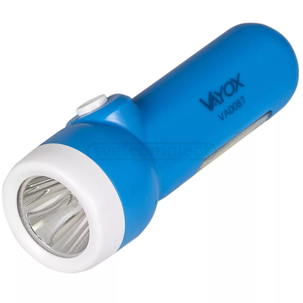 Фонарь LED VA0087  1W, акум.500mAh, пластик, синий, LIBOX 