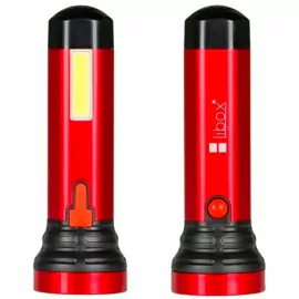 Ліхтар LED LB0187  1W, акум.1500mAh, метал, червоний, LIBOX 