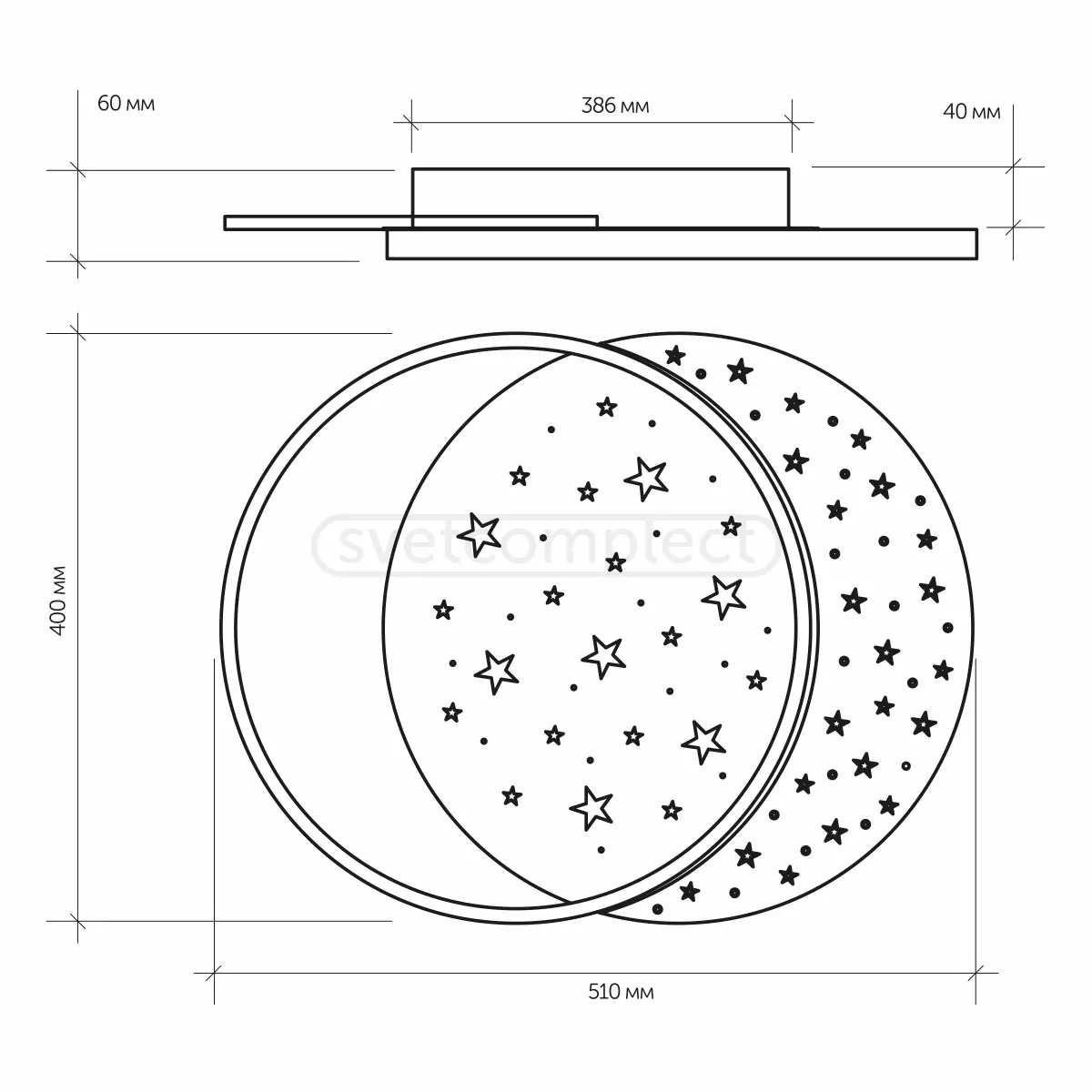 Світильник світлодіодний LED LISSADELL R 90W RC Ø500мм LED CONCEPT Світильник світлодіодний LED LISSADELL R 90W RC Ø500мм LED CONCEPT