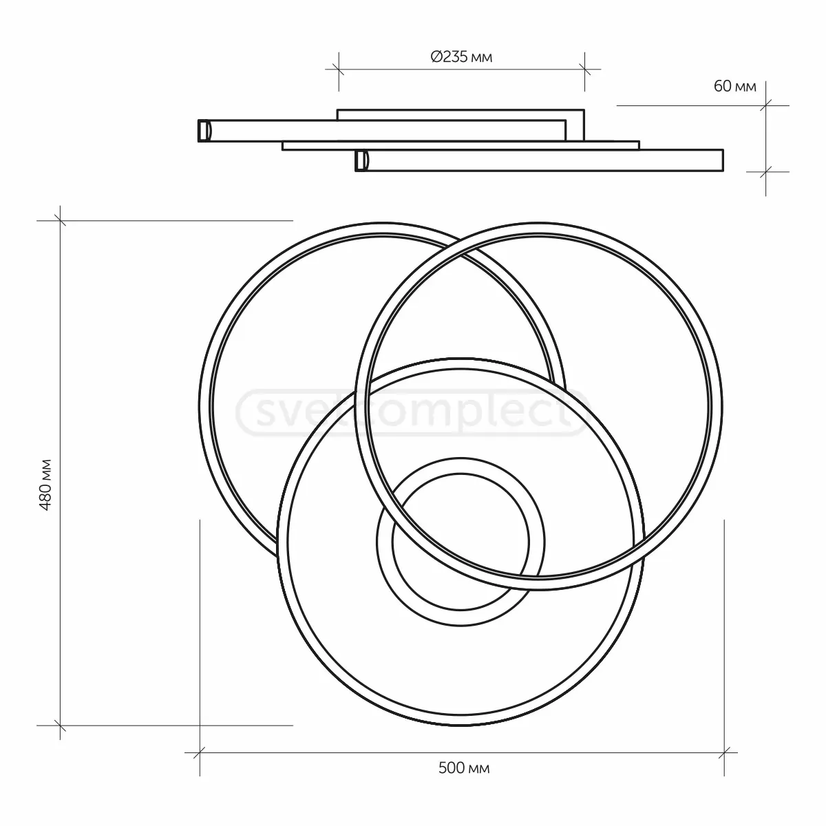 Світильник світлодіодний LED GLEN R 90 RC Ø500мм LED CONCEPT