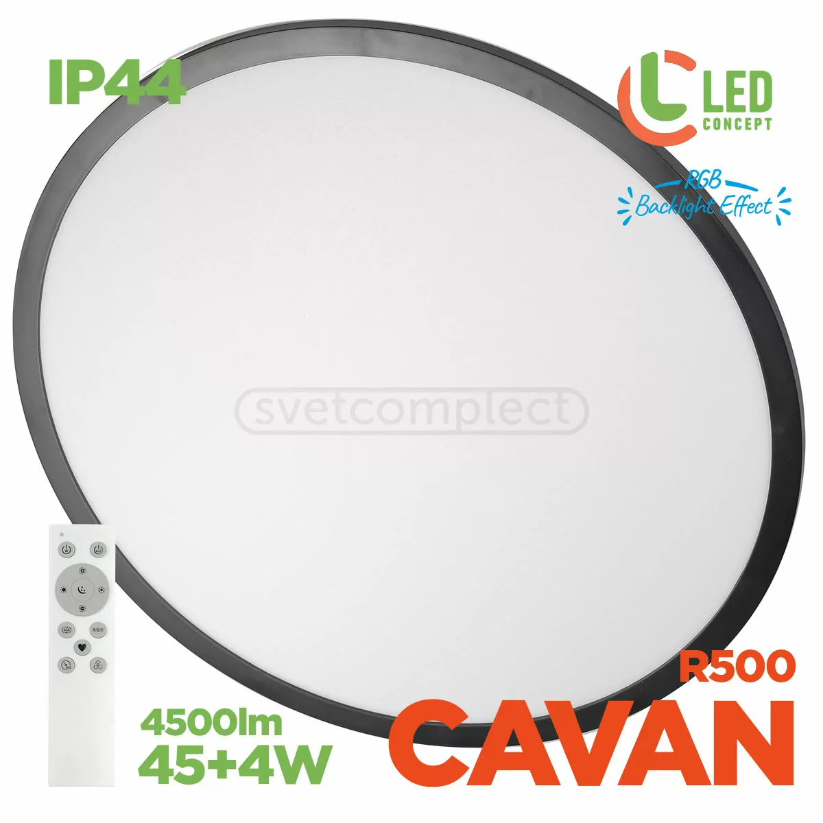 Світильник LED CAVAN R 500 45+4W RGB Backlight BK LED CONCEPT Світильник LED CAVAN R 500 45+4W RGB Backlight BK LED CONCEPT
