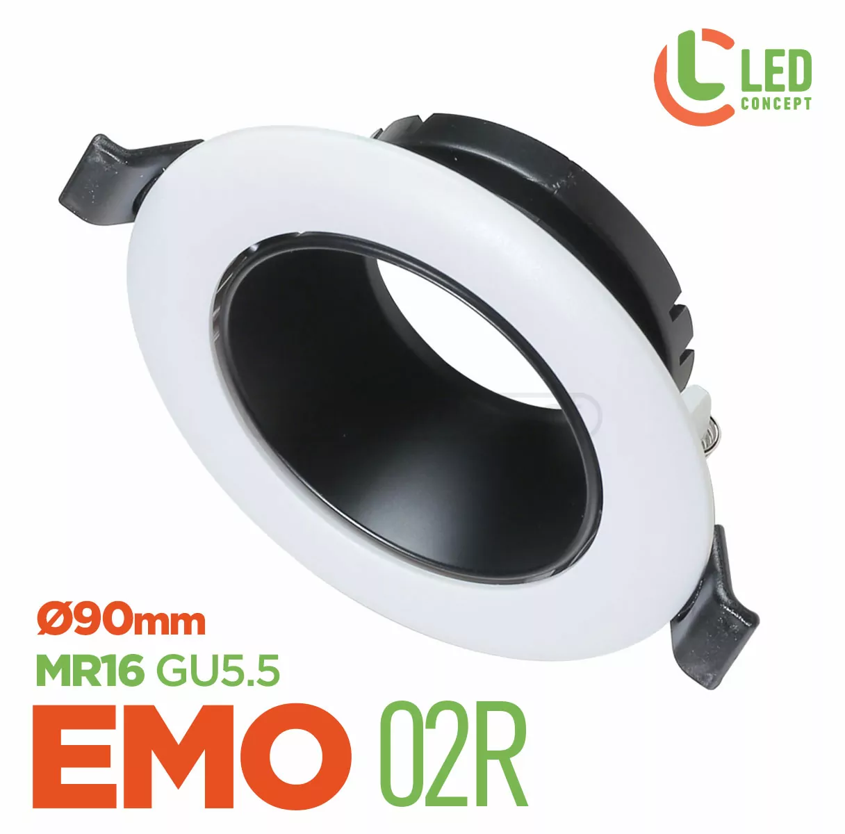Світильник точковий PC EMO 02R MR16 біло-чорний LED CONCEPT