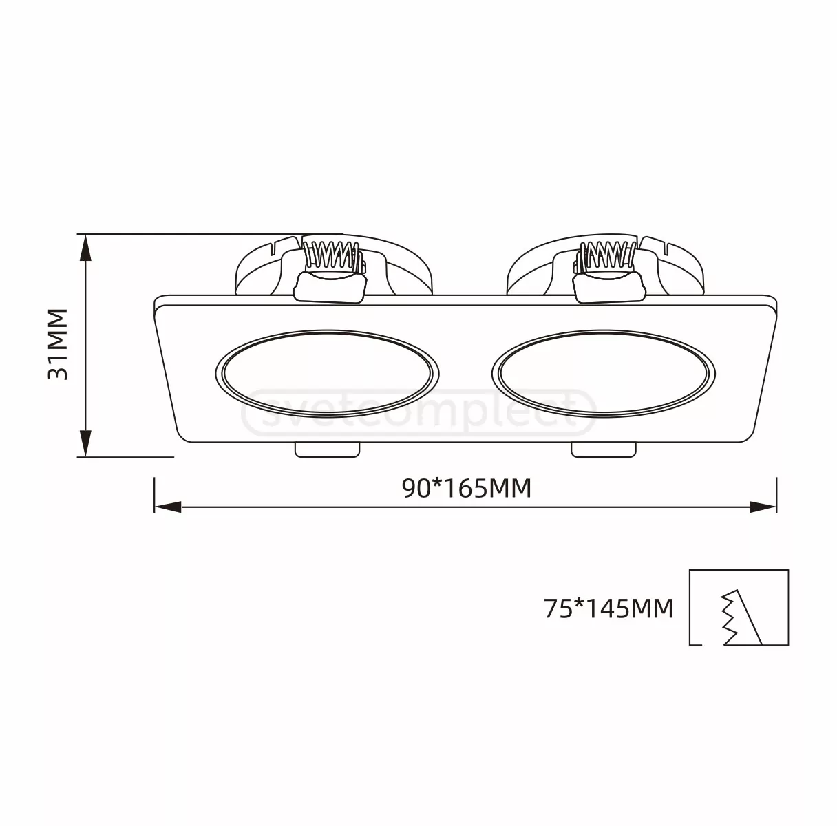 Світильник точковий PC EMO 022S MR16 біло-чорний LED CONCEPT