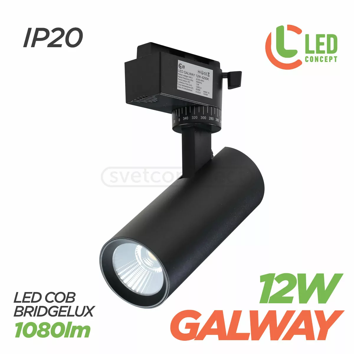 Трековий свiтильник LED GALWAY 12W 4200K BK LED CONCEPT