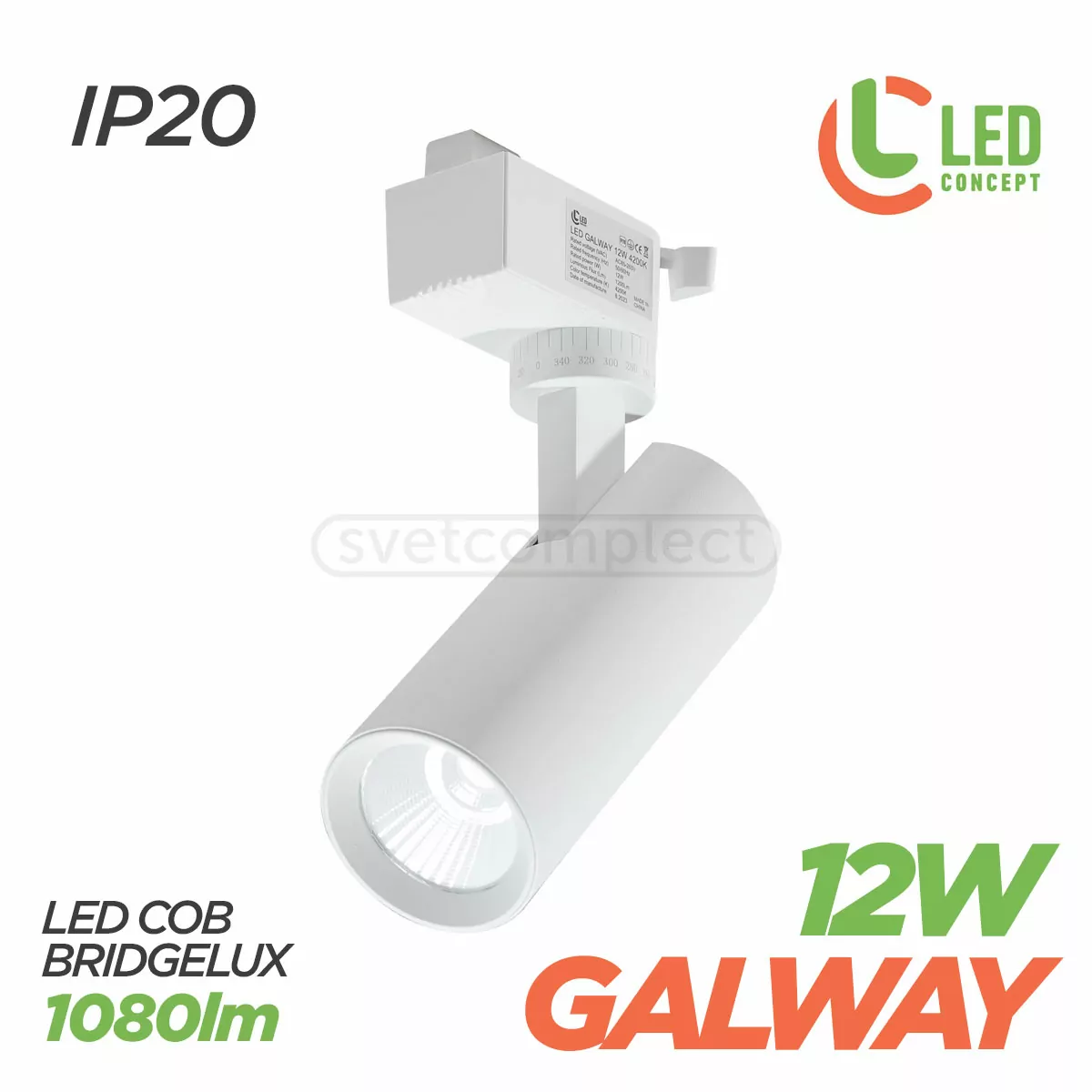 Трековий свiтильник LED GALWAY 12W 4200K WH LED CONCEPT