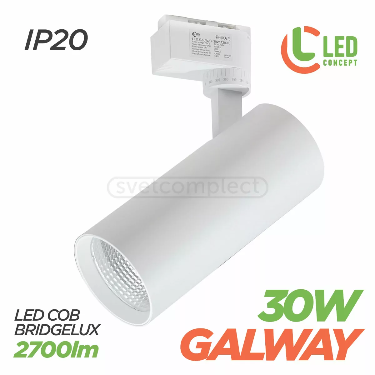 Трековий свiтильник LED GALWAY 30W 4200K WH LED CONCEPT Трековий свiтильник LED GALWAY 30W 4200K WH LED CONCEPT