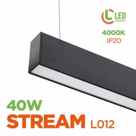 Підвіс лінійний LED STREAM L012 40W 4000K Чорний LED CONCEPT