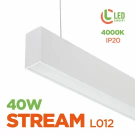Підвіс лінійний LED STREAM L012 40W 4000K білий LED CONCEPT