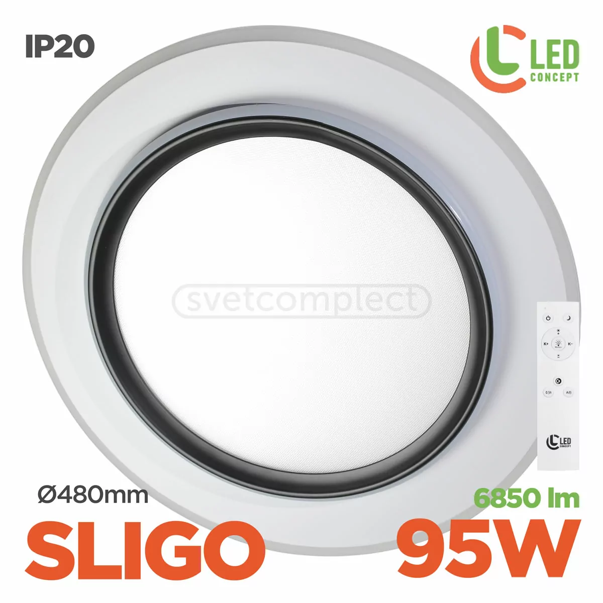 Світильник світлодіодний LED SLIGO R 95W RC Ø480мм LED CONCEPT Світильник світлодіодний LED SLIGO R 95W RC Ø480мм LED CONCEPT