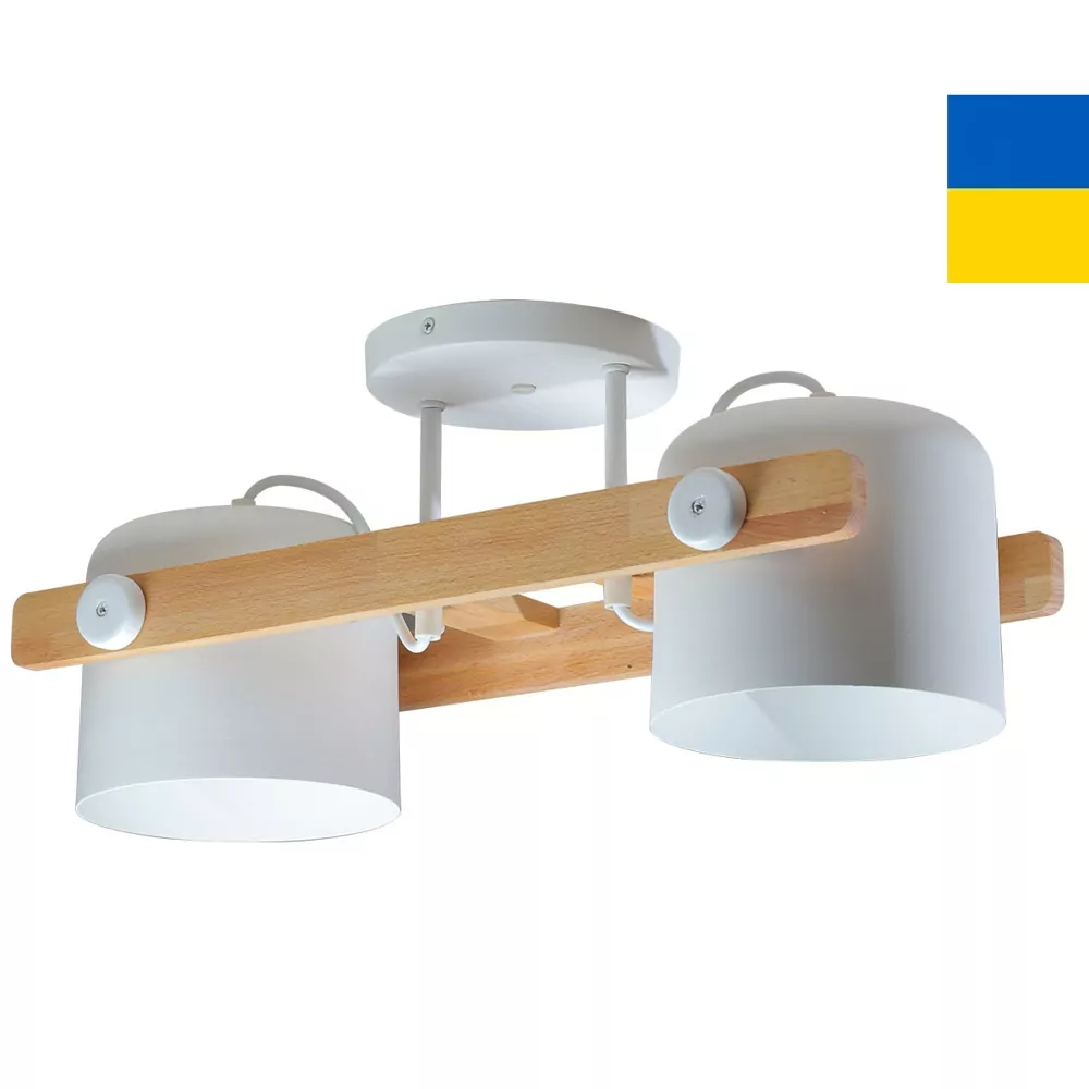 Стельовий світильник KONVALIA CRL160 E27 2x40W WOOD білий LIGHT SET