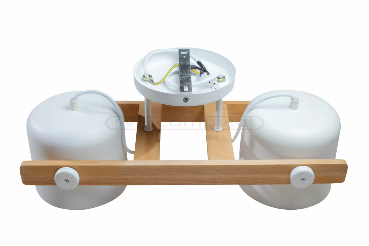 Стельовий світильник KONVALIA CRL160 E27 2x40W WOOD білий LIGHT SET