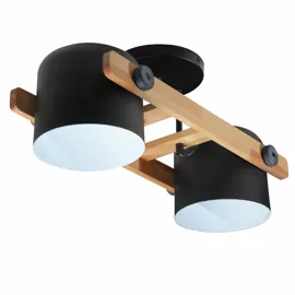 Стельовий світильник KONVALIA CRL160 E27 2x40W WOOD чорний LIGHT SET