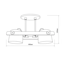 Стельовий світильник KONVALIA CRL160 E27 2x40W WOOD чорний LIGHT SET