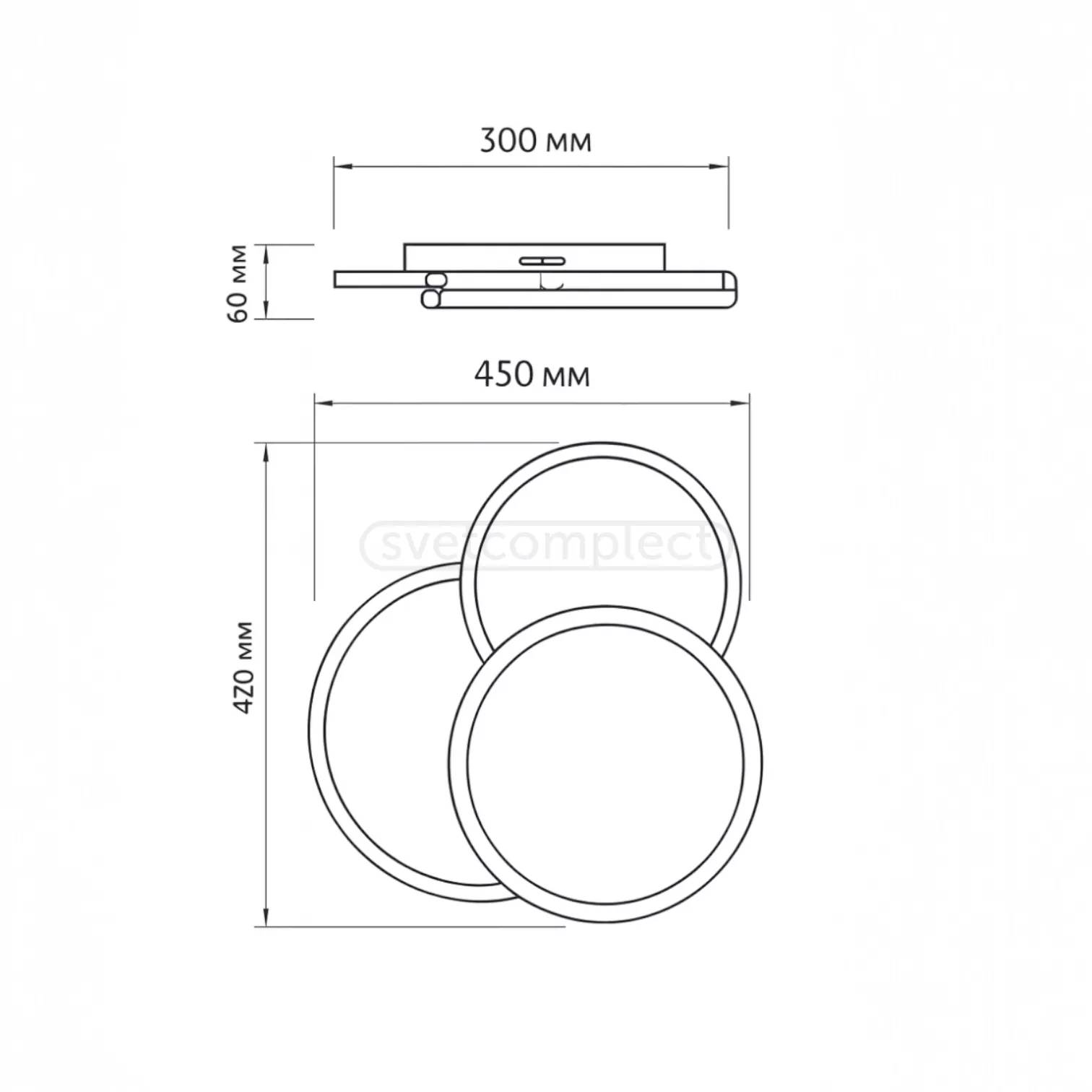Світильник DNISTER LED 3R 65W RC,4150Lm,3000-6500K,470х450x60mm,мет.акрил.пласт.біл.чорн.LIGHT SET