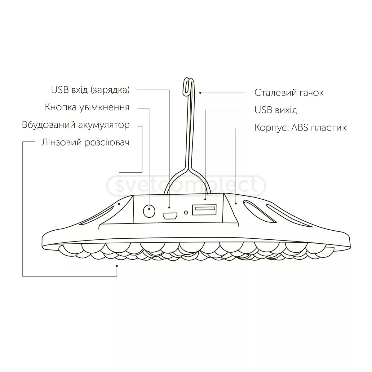 Ліхтар кемпінговий з гачком LED CONCEPT AP-FS200W Ліхтар кемпінговий з гачком LED CONCEPT AP-FS200W