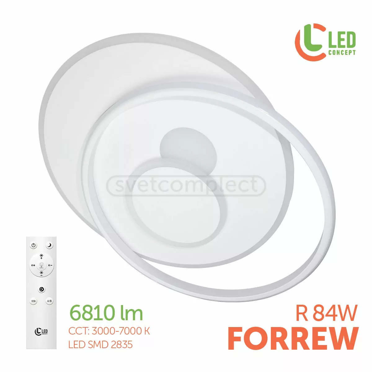 Світильник світлодіодний LED FORREW R 84W RC WH LED CONCEPT Світильник світлодіодний LED FORREW R 84W RC WH LED CONCEPT