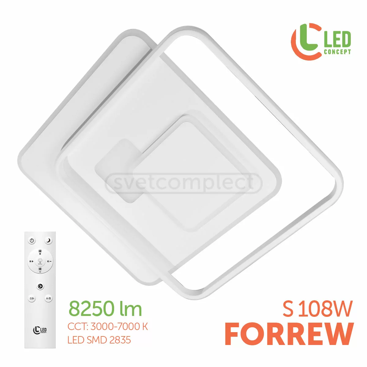 Світильник світлодіодний LED FORREW S 108W RC WH LED CONCEPT