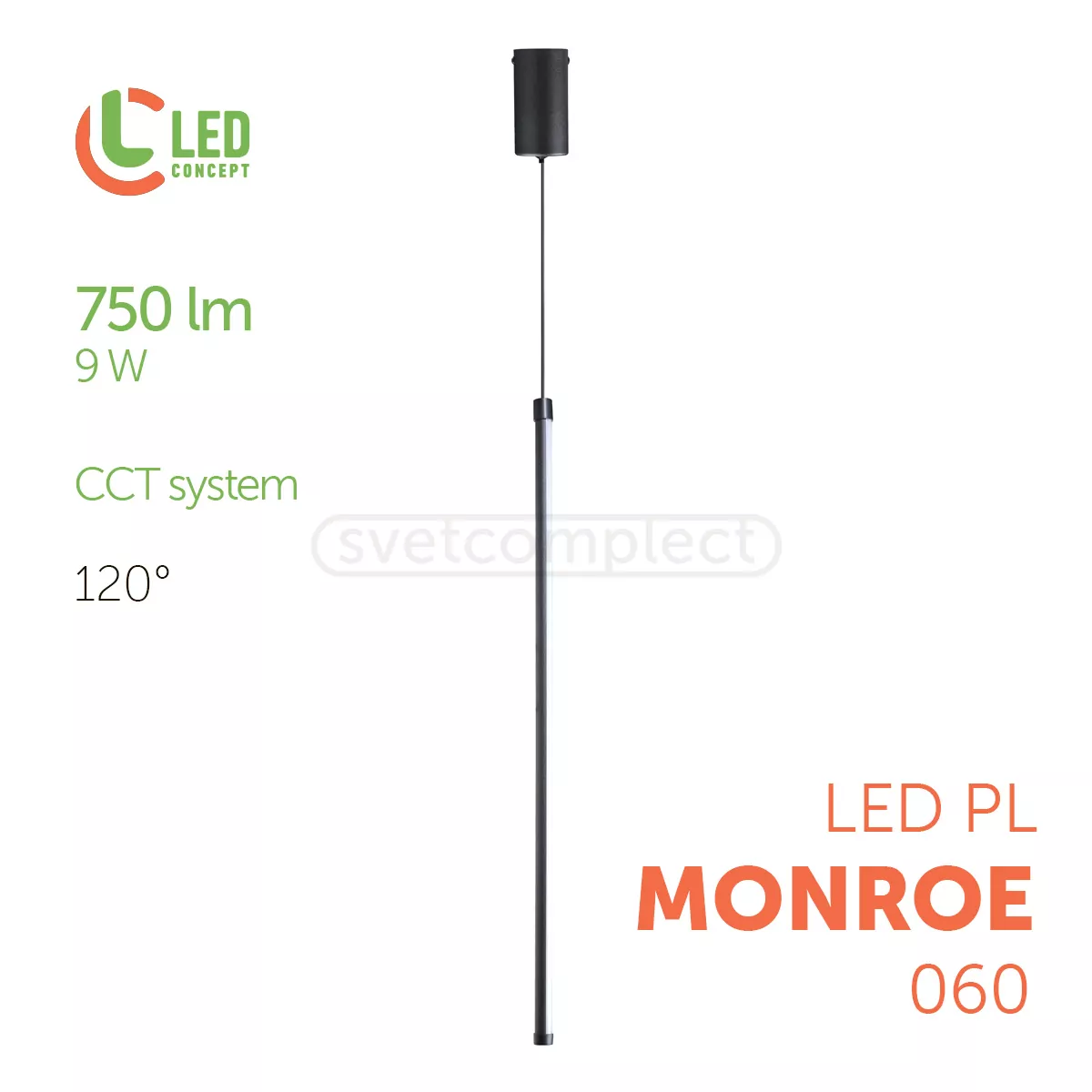 Підвіс LED WL MONROE 060 9W CCT BK LED CONCEPT