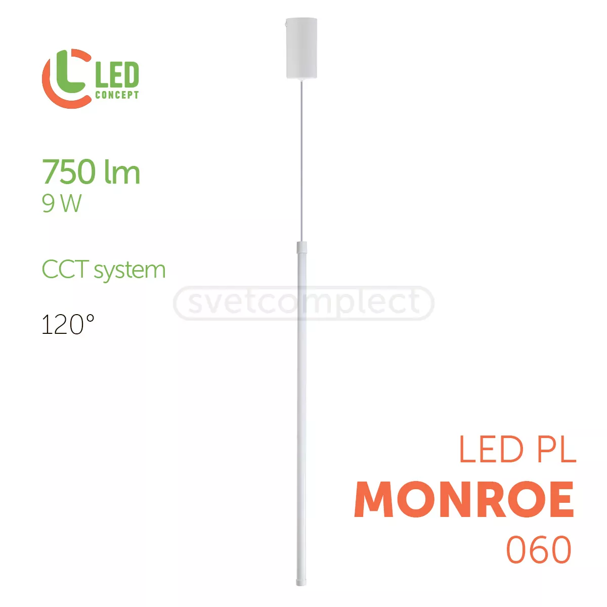 Підвіс LED WL MONROE 060 9W CCT WH LED CONCEPT Підвіс LED WL MONROE 060 9W CCT WH LED CONCEPT