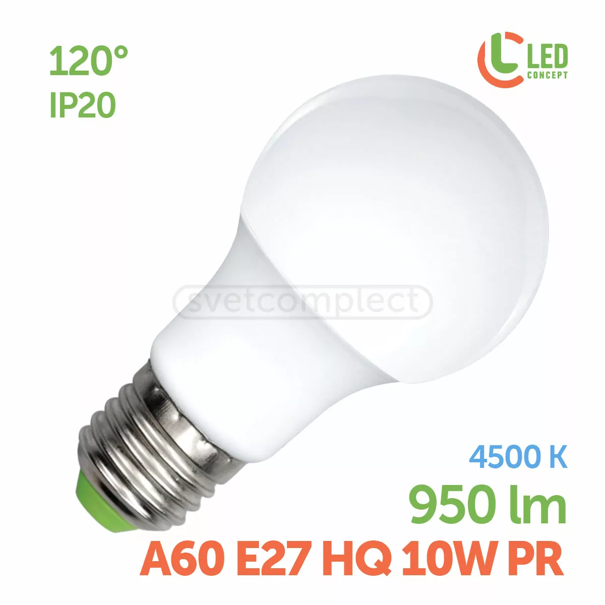 Лампа світлодіодна Led A60 E27 HQ 10W PR 4500K  LED CONCEPT Лампа світлодіодна Led A60 E27 HQ 10W PR 4500K  LED CONCEPT