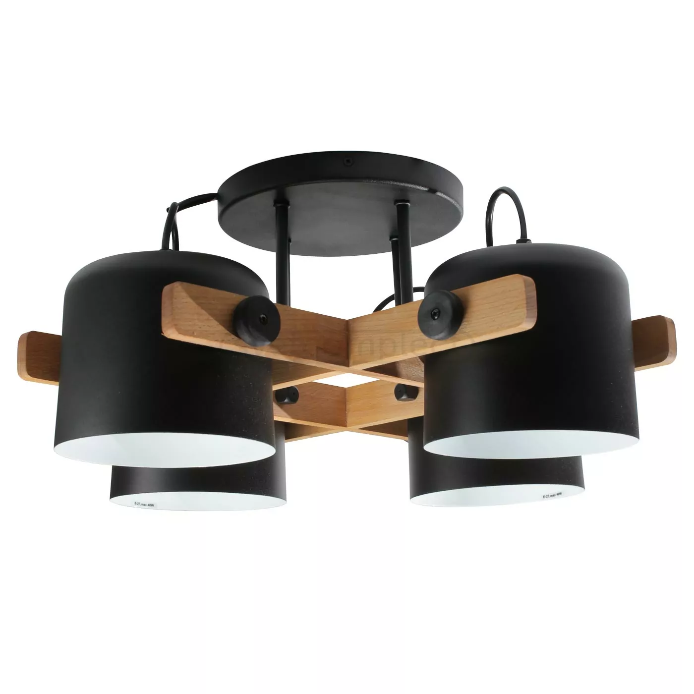 Люстра стельова KONVALIA CRL 160 4xE27 40W,метал/дерево,чорний LIGHT SET