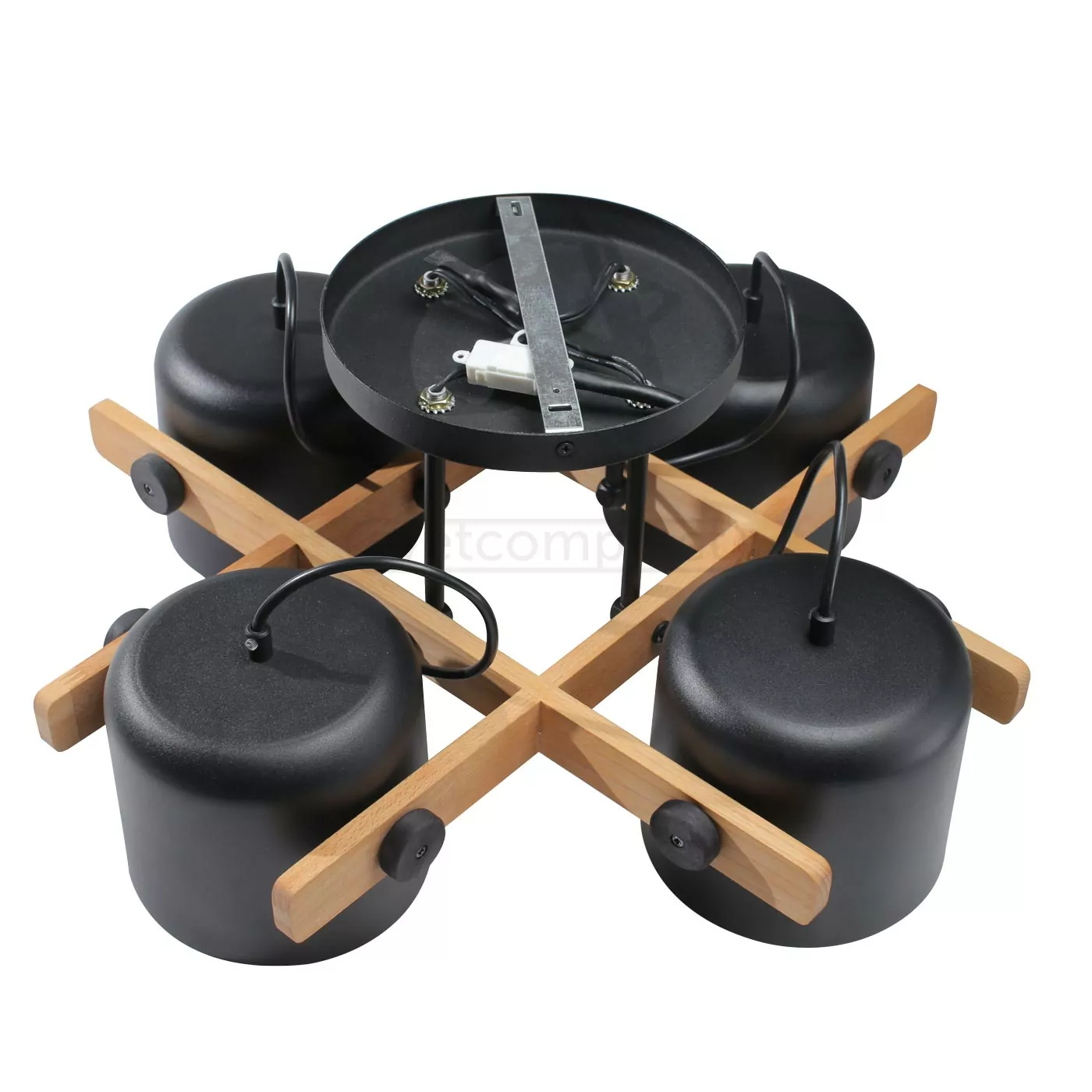 Люстра стельова KONVALIA CRL 160 4xE27 40W,метал/дерево,чорний LIGHT SET