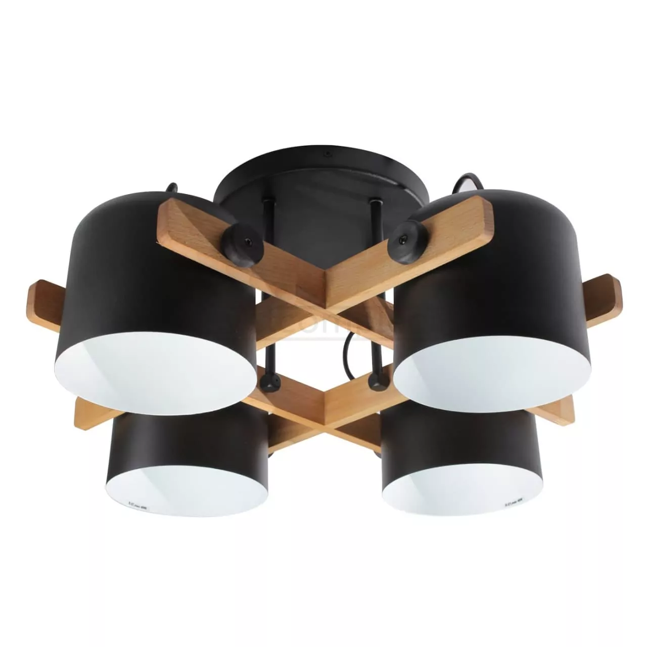 Люстра стельова KONVALIA CRL 160 4xE27 40W,метал/дерево,чорний LIGHT SET