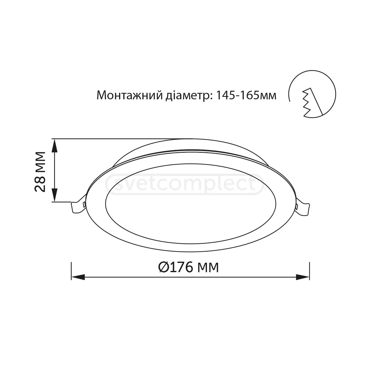 Світильник світлодіодний LED ELPHIN LCR176 18W 4500К WH LED CONCEPT Світильник світлодіодний LED ELPHIN LCR176 18W 4500К WH LED CONCEPT